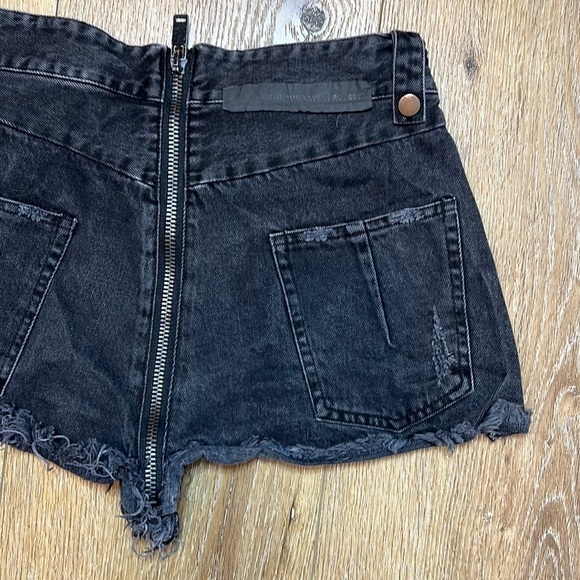 Unravel Project Black Zip Up Cotton Denim Shorts Size 28/4 - Picture 7 of 11